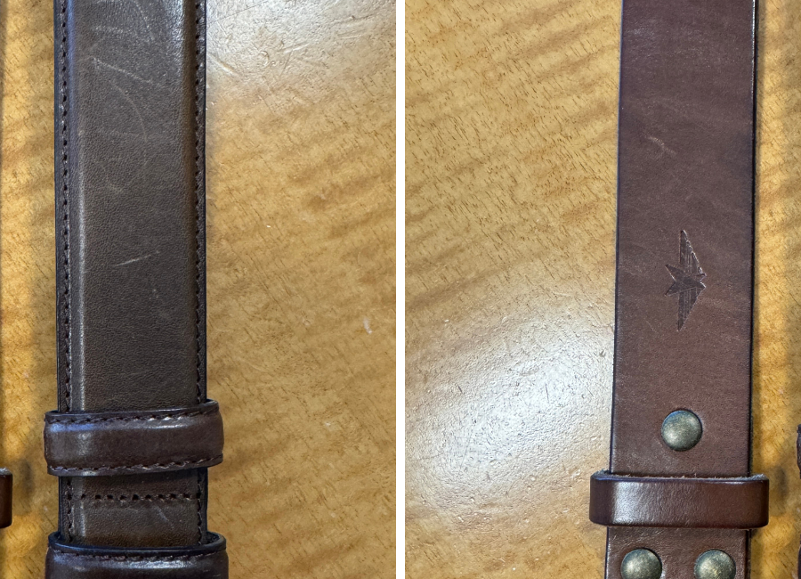 Left: Stitched, finished edges; Left: unfinished edges