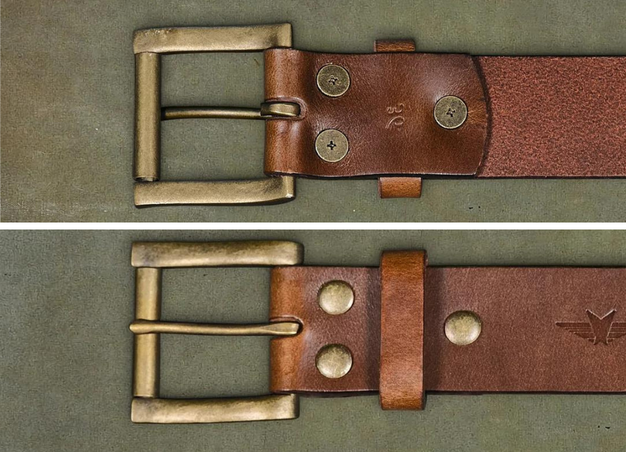Satchel & Page's 1.5'' belt fastens the buckle to the strap with Chicago screws