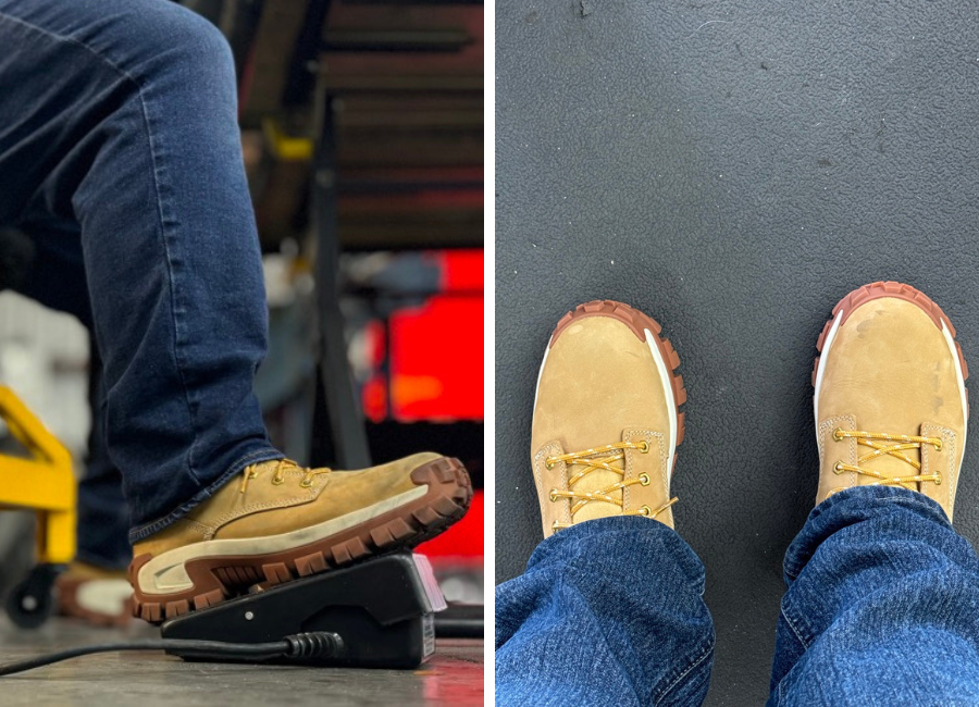 CAT Invader on foot while working. 