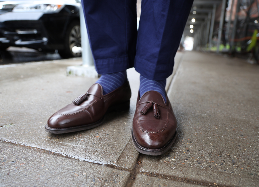 J Fitzpatrick leather tassel loafers