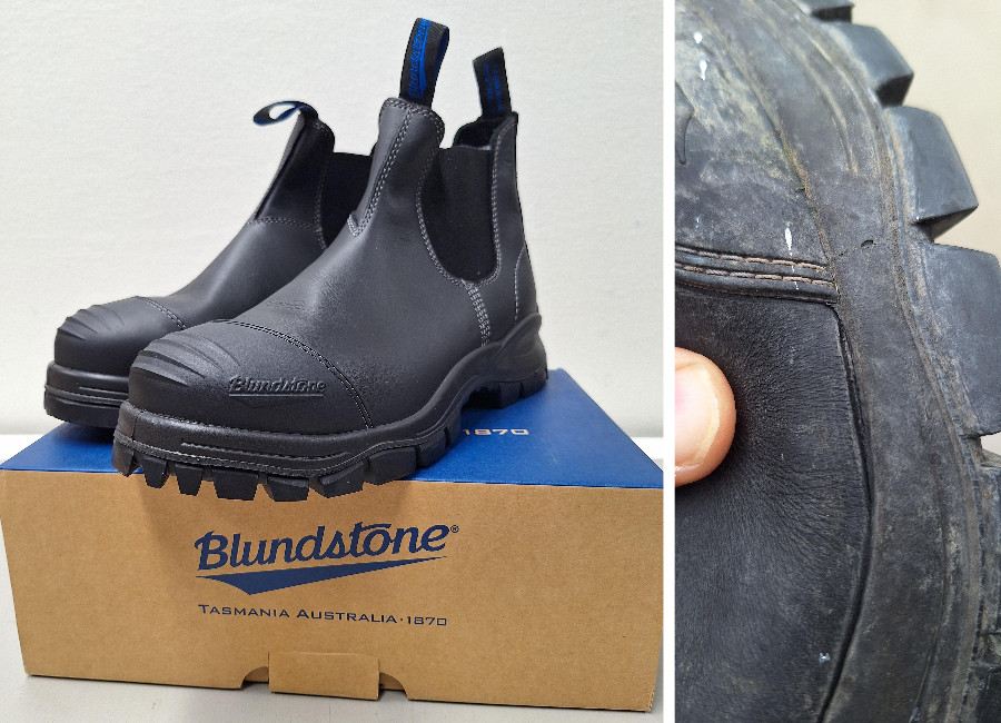 blundstone 990 new out of the box and slight delamination after one month of wear