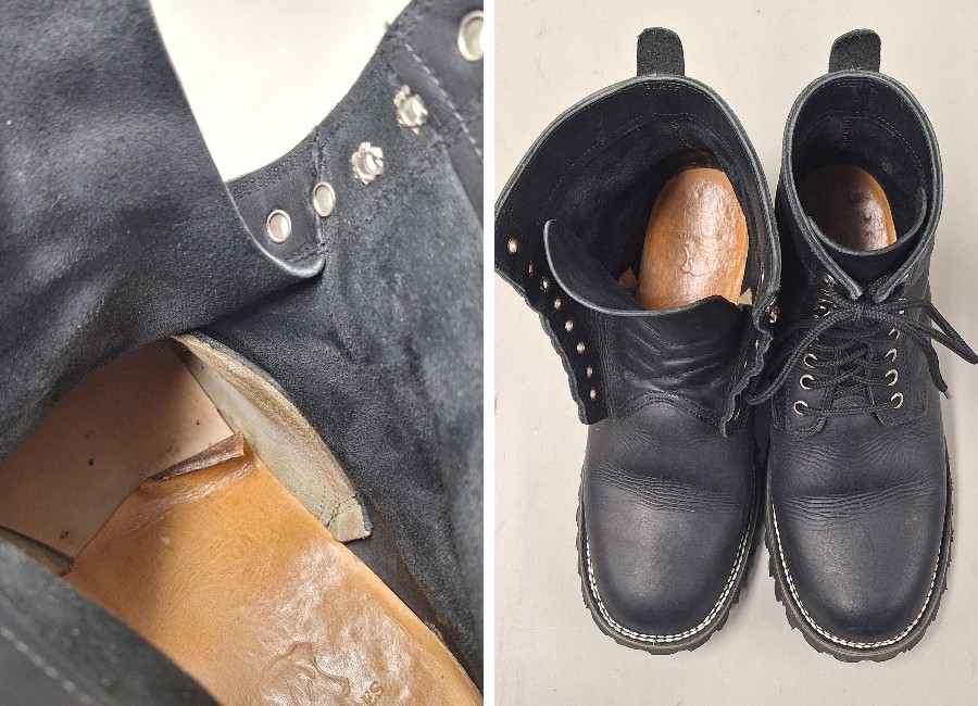 inside the boot, you can see the sockliner peeling off a bit