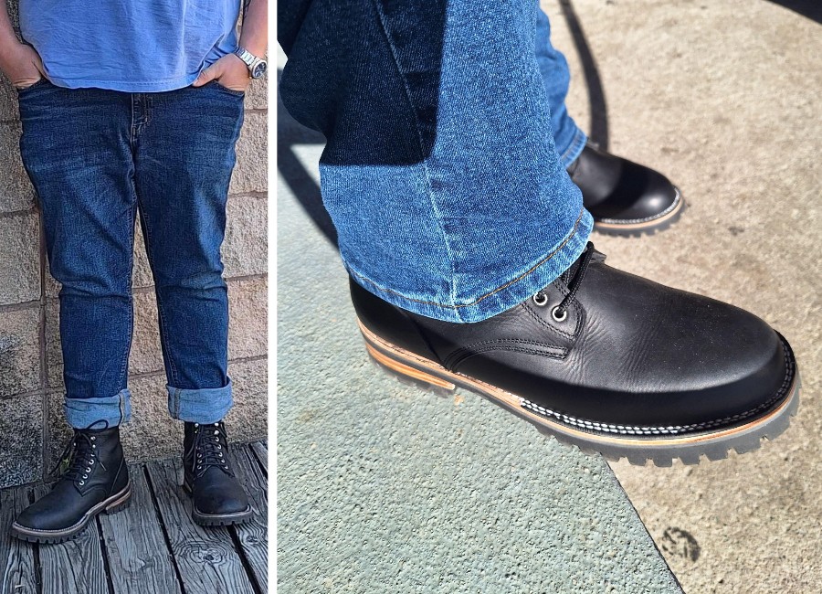 Jeff wearing the Cordobes service boots with denim