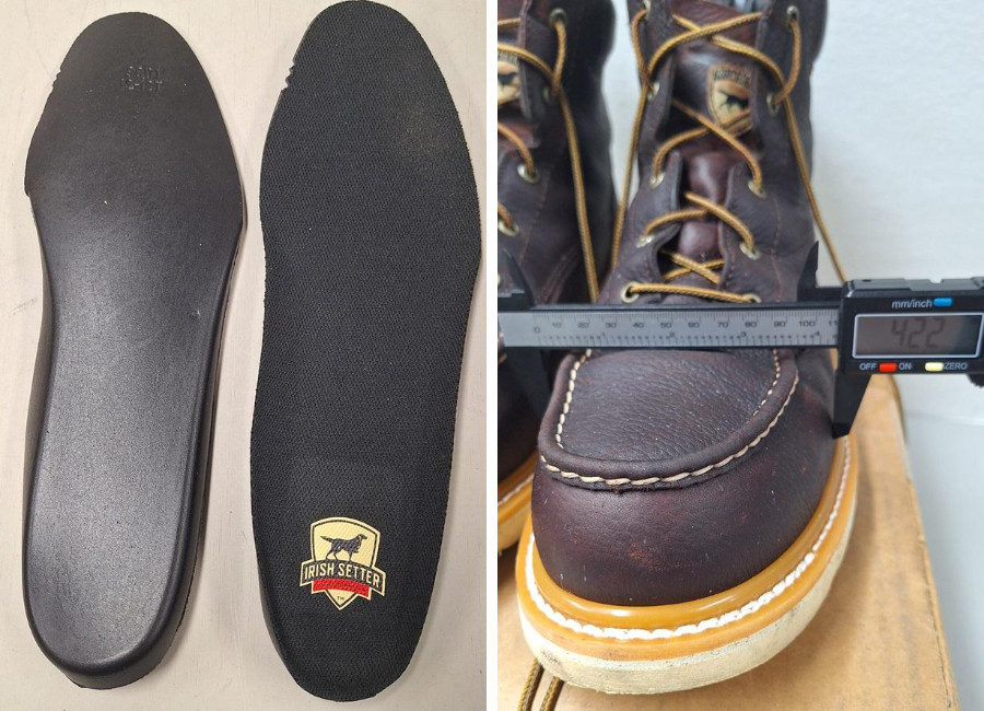 Irish Setter Ashby removable insoles and width of toe