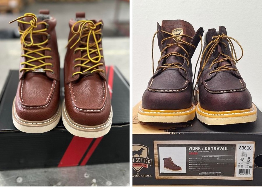 Left: RockRooster Moc Toe; Right: Irish Setter Ashby