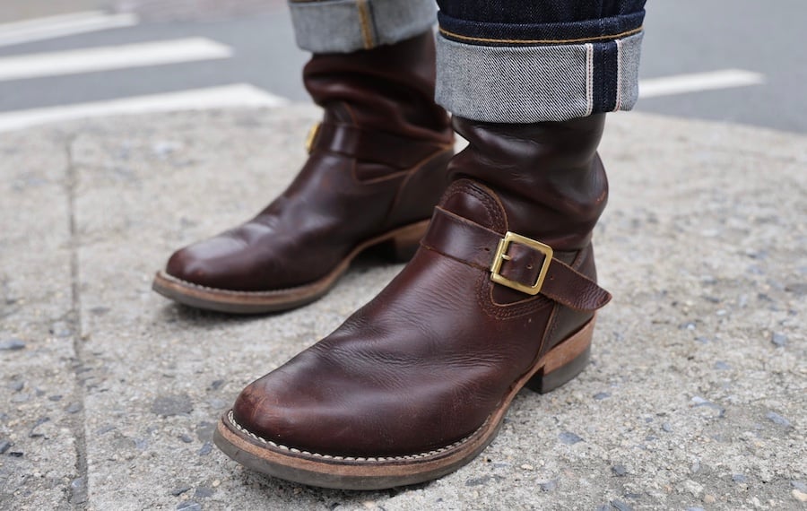 brown engineer boots