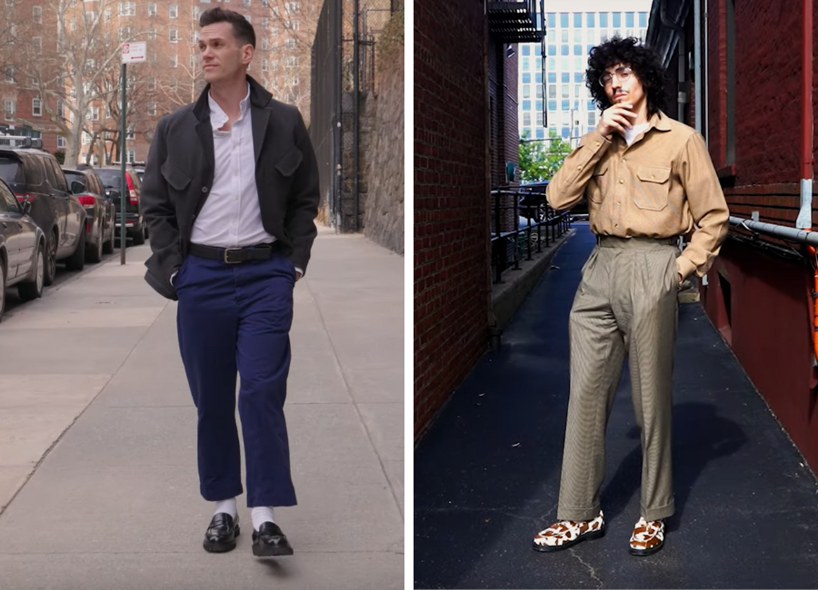 Left: Smart casual chunky loafers. Right: funky print chunky loafers