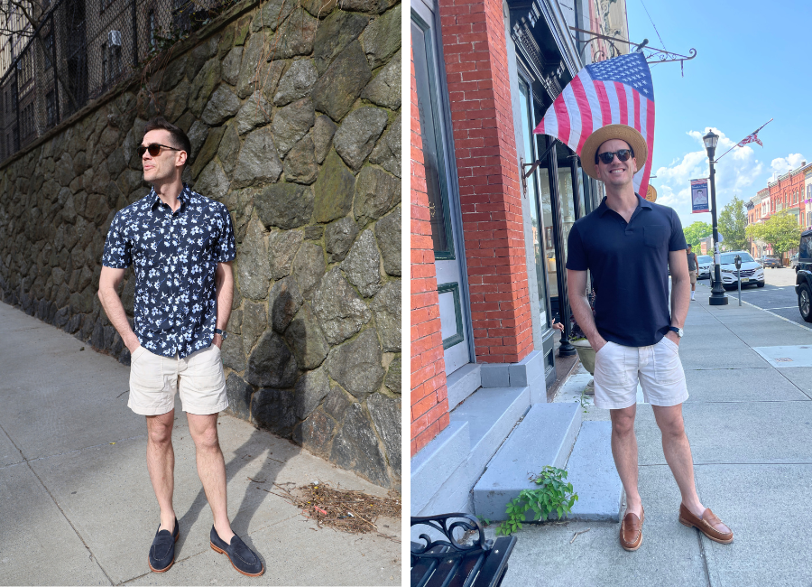 shorts loafer outfit