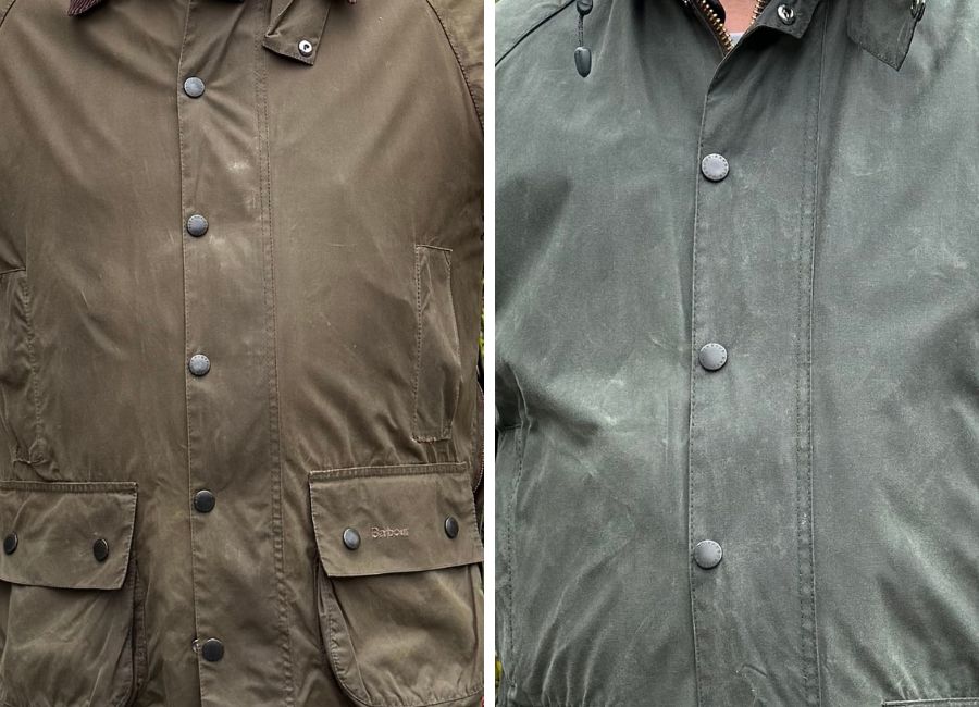 Left: 10-year-old Sylkoil fabric. Right: 2-year-old Thornproof.