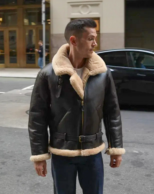 B3 shearling worn by nick on street
