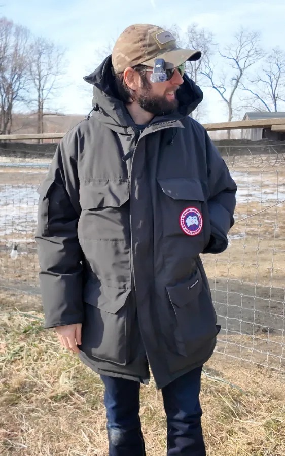 Canada goose jacket in field
