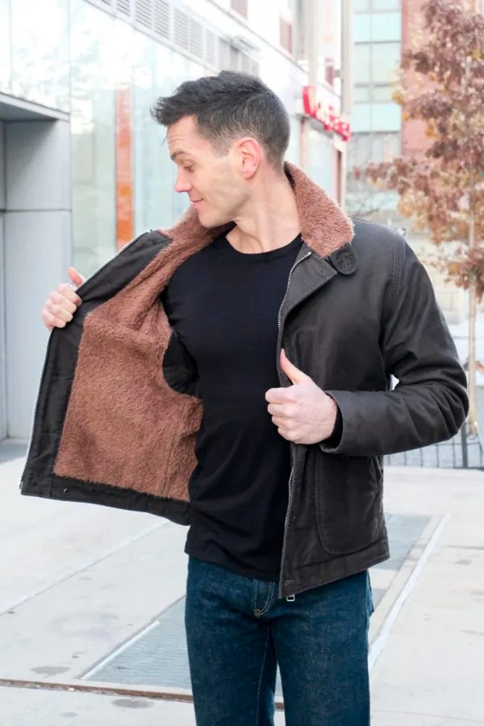 Deck jacket open on street