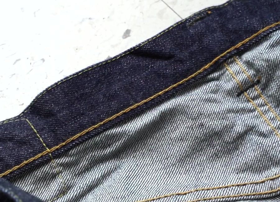 Full count 0105 selvedge denim jeans chain stitch