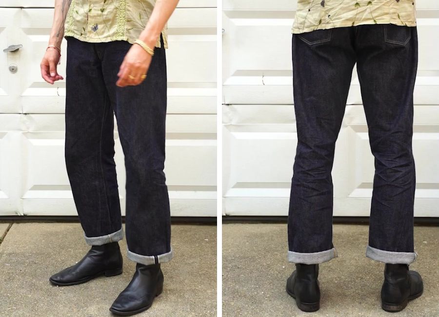 Full count 0105 selvedge denim jeans fit