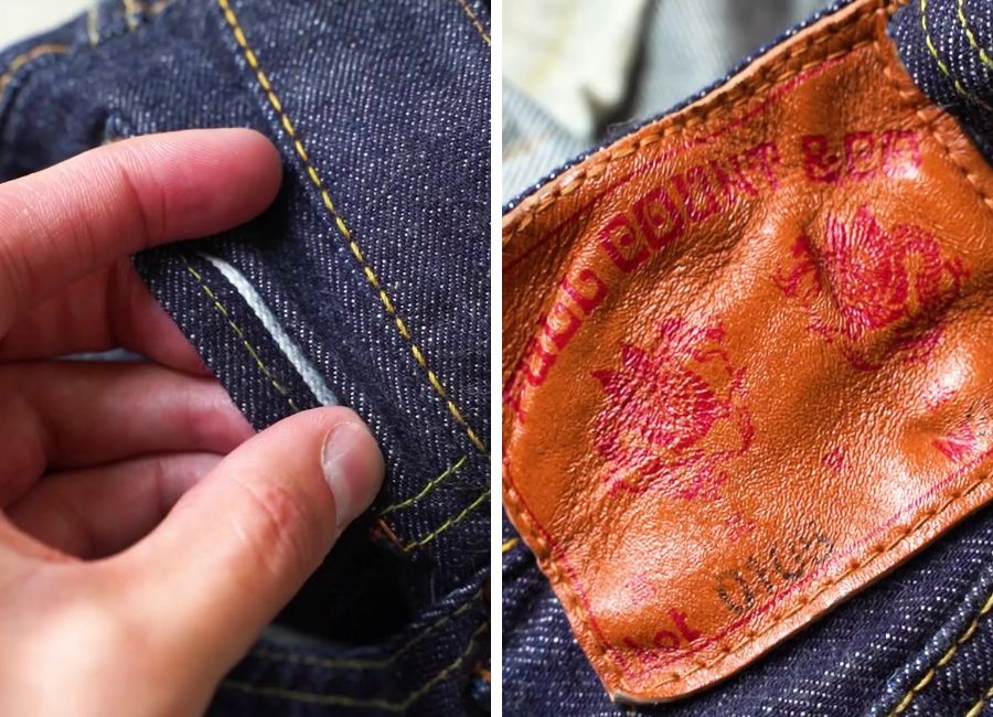 Full count 0105 selvedge denim jeans patch