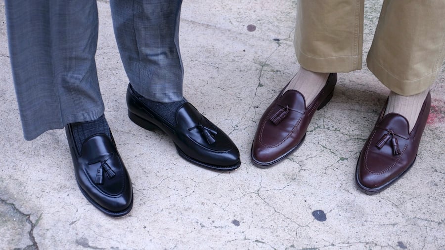 Loafers with socks suit