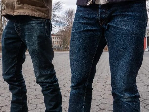 Boring smooth denim on the left, neppy denim on the right