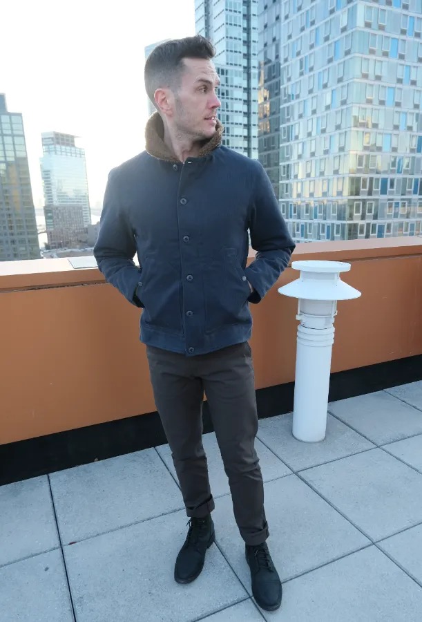 Nick in canvas pants