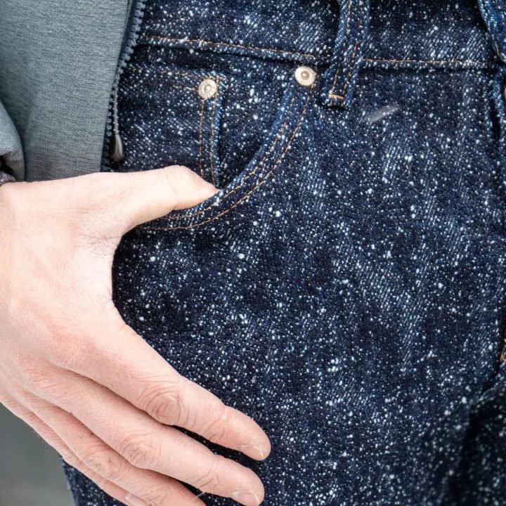 Slubby and neppy jeans