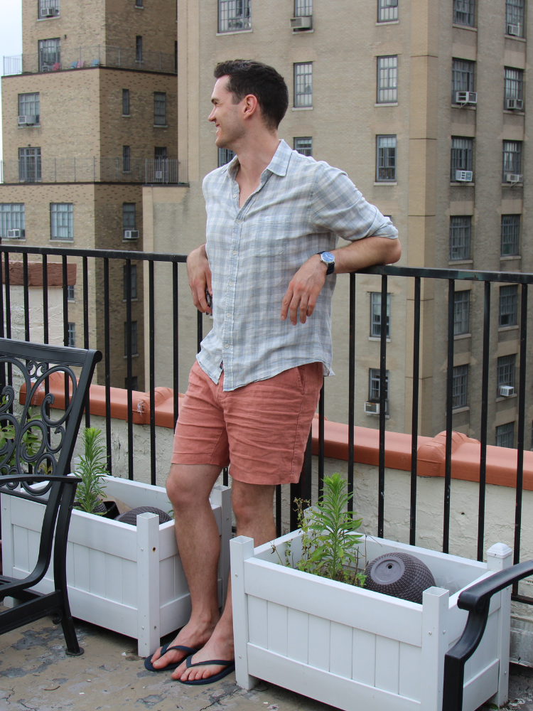 Casual taylor stitch hemp shorts