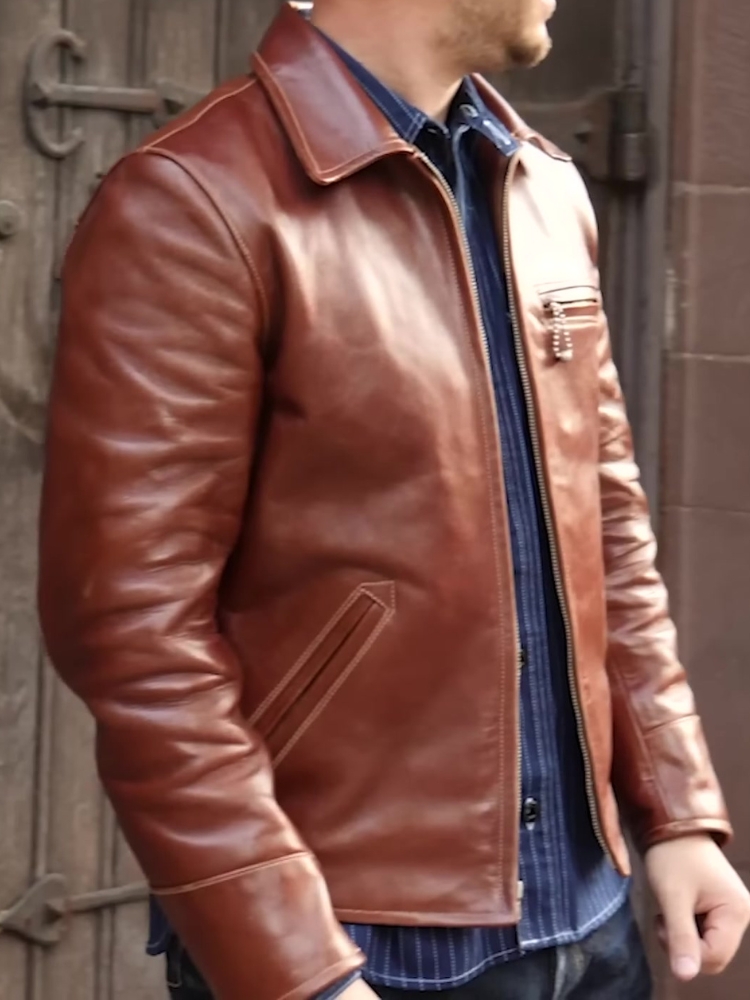Custom himmel bros leather jacket side