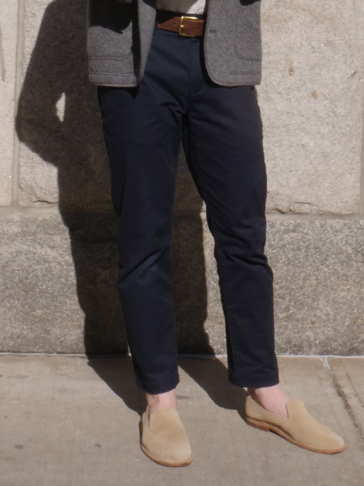 Navy tappered chinos