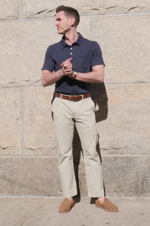 Smart casual vintage slub polo