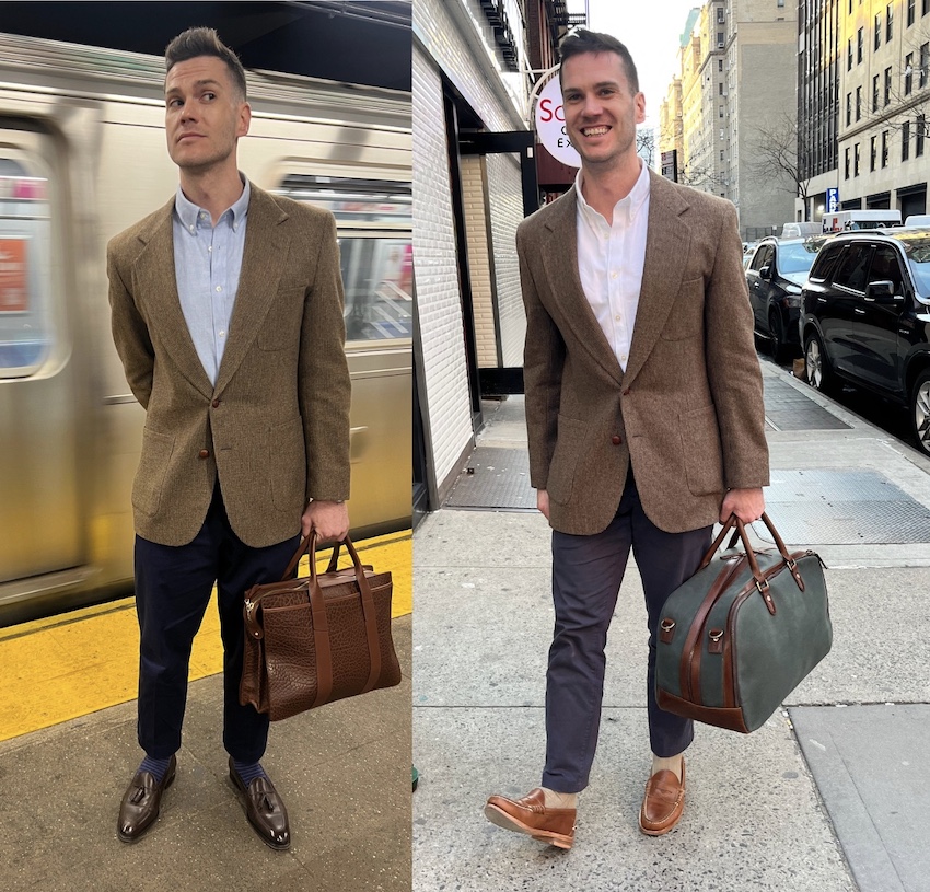 Loafers and socks business casual