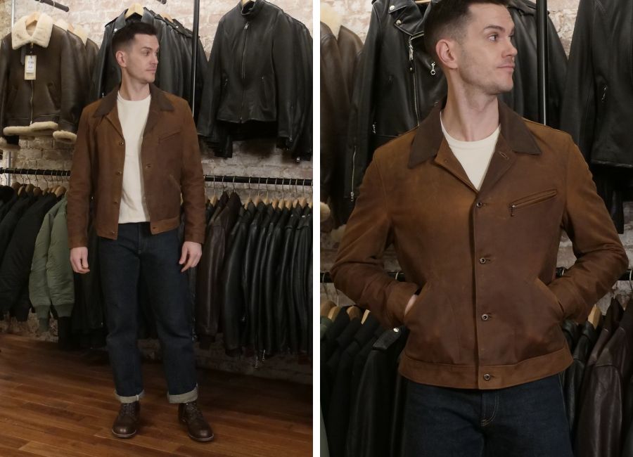 Schott nubuck cowhide mechanics jacket