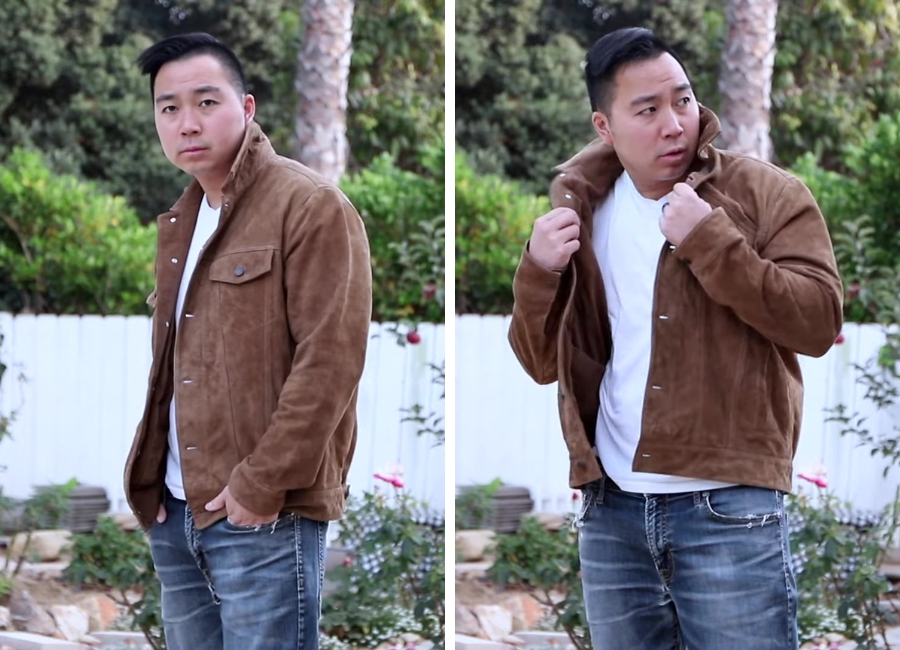 Thursday boots suede trucker jacket size