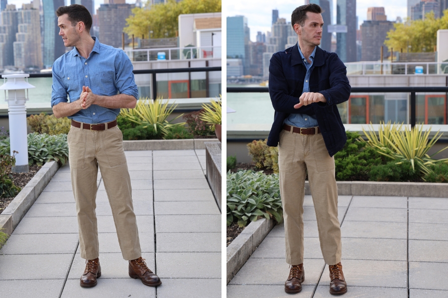Chambray fatigues jackets