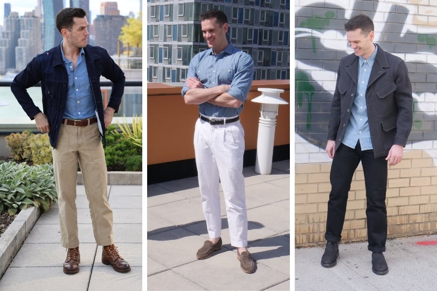 Chambray outfits jackets