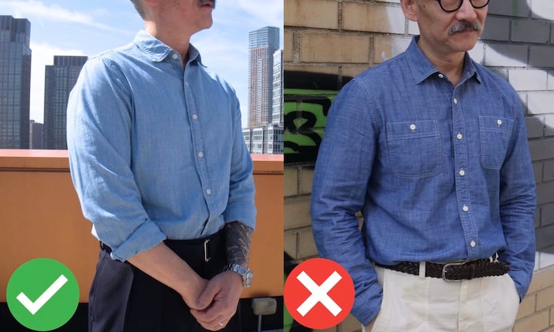Chambray shirt business casual