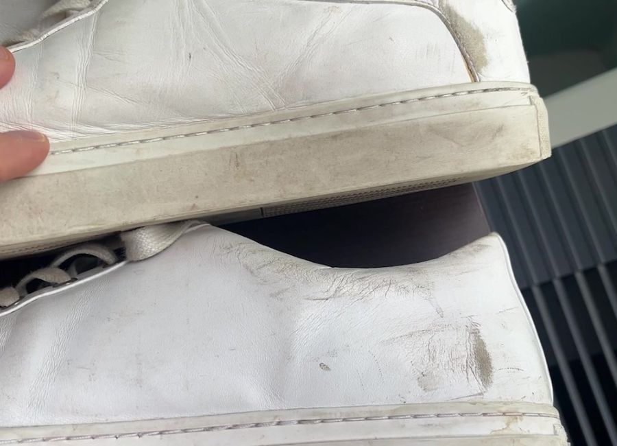 Goral nappa leather sneakers deep scratches
