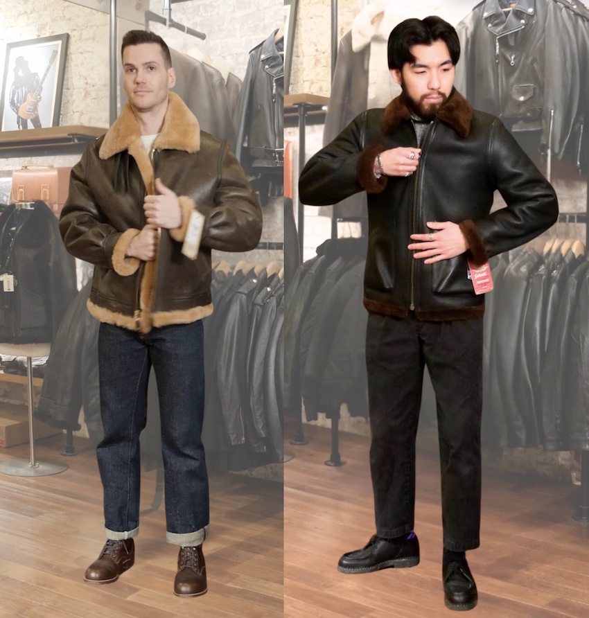 Leather bomber jacket b3 vs b6