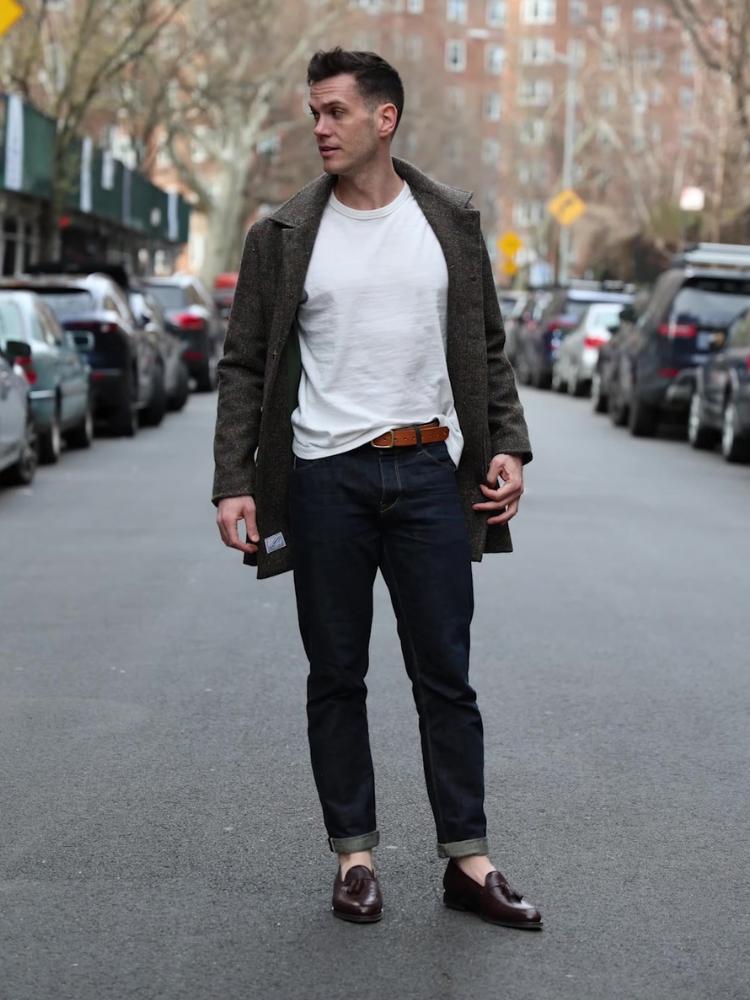Loafers fit jeans tailored
