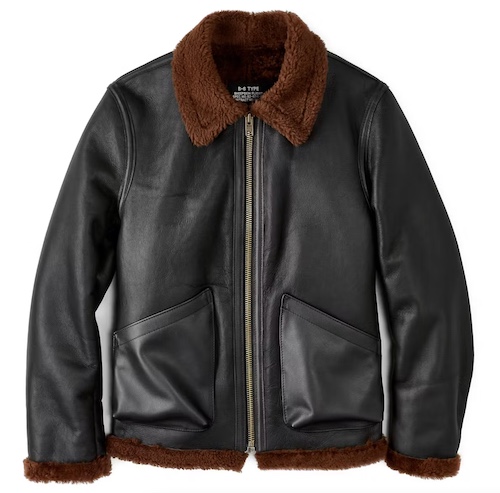 Schott NYC B-6 Sheepskin Leather Bomber Jacket
