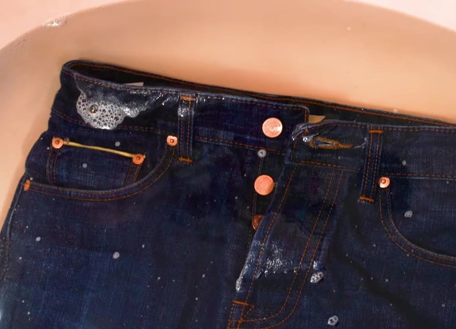 Soaking denim bathtub