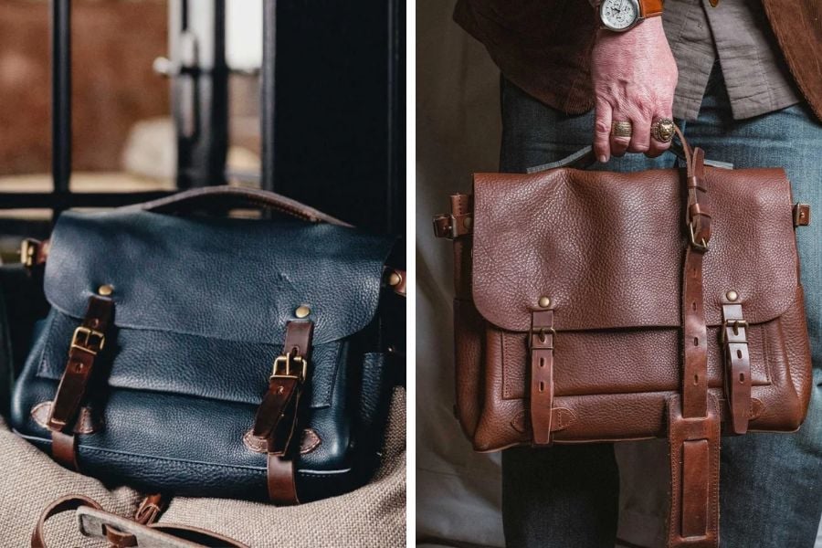 Bleu de chauffe postman leather