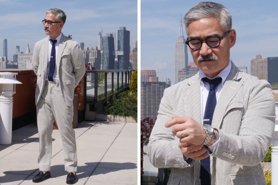 Engineered garments seesucker drake poplin