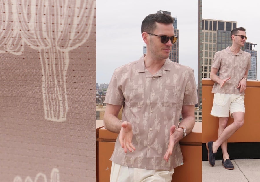 Wellen air weave camp collar shirt grant stone loafers