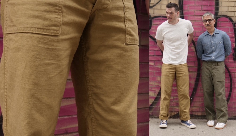 Cotton sateen fatigue pants left field bronson