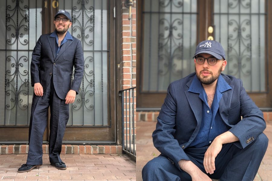 Linen suit loafers